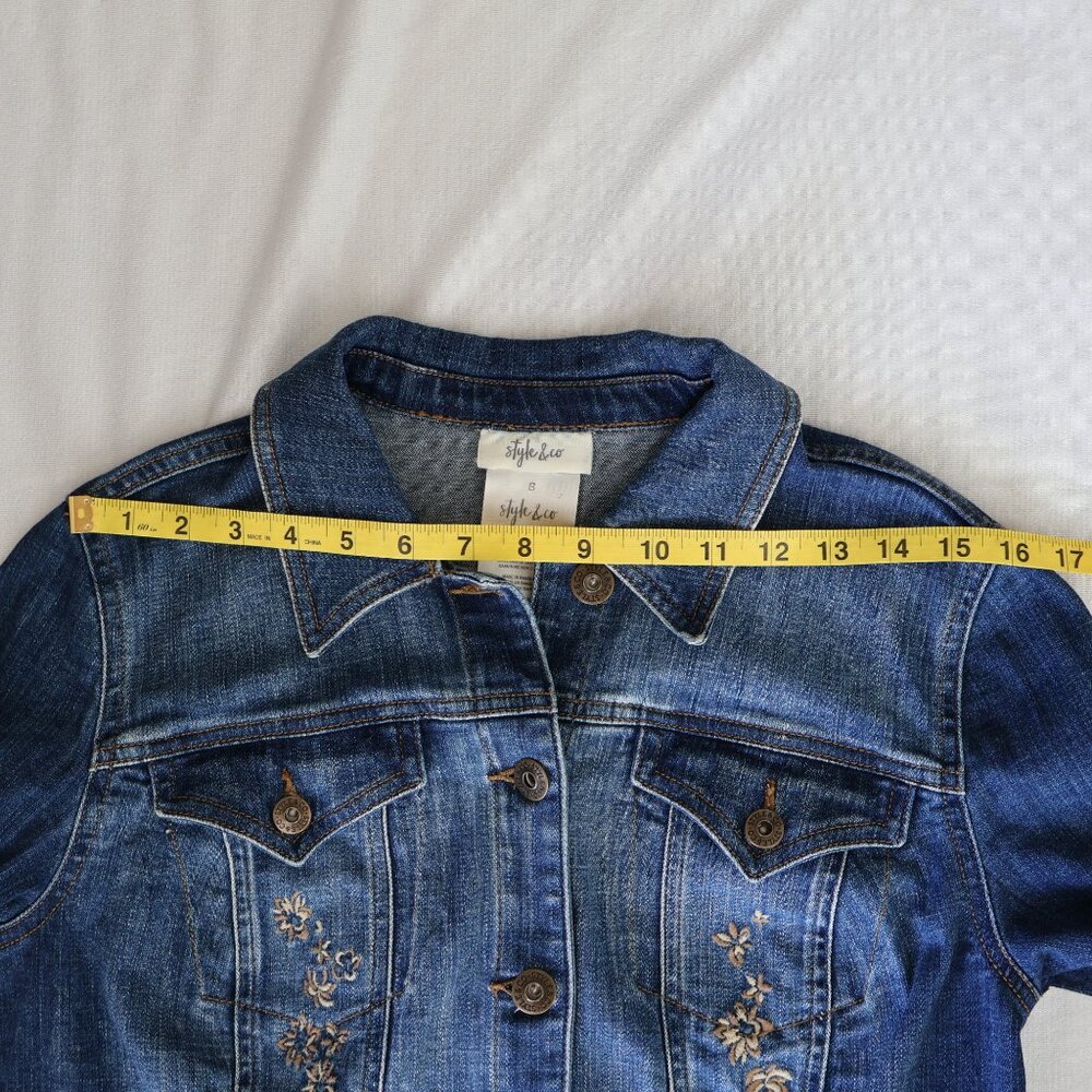 Jean Jacket - Size S - Embroidered - Style & Co - Picture 9 of 12